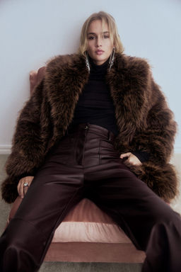 H&M - Women Red Flared Coated Trousers