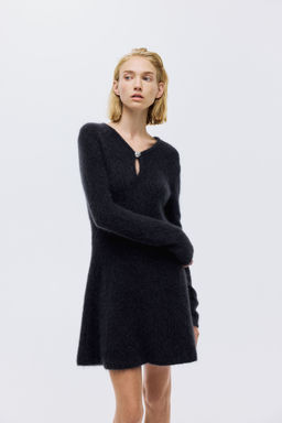 H&M - Women Black Mohair-Blend Dress