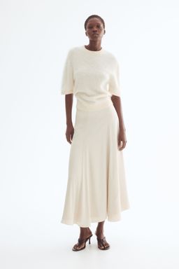 H&M - Women Beige A-Line Satin Skirt