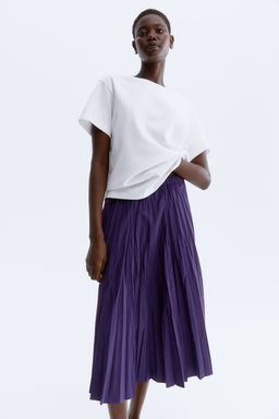 H&M - Women Purple Plissa Midi Skirt