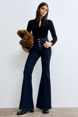 H&M - Women Blue Flared High Jeans