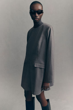 H&M - Women Grey Shoulder-Pad Dress