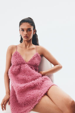 H&M - Women Pink Ruffled Mesh Dress