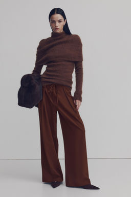 H&M - Women Brown Layered-Look Trousers