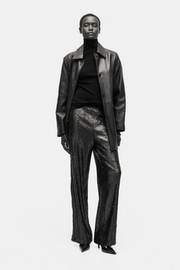 H&M - Women Black Sequined Trousers