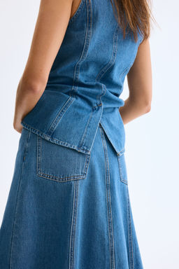 H&M - Women Blue A-Line Denim Skirt