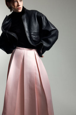 H&M - Women Pink Pleated Midi Skirt