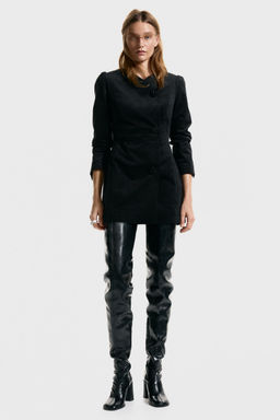 H&M - Women Black Velvet Blazer Dress