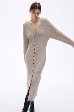 H&M - Women Beige Rib-Knit Dress