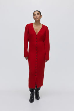 H&M - Women Red Rib-Knit Dress