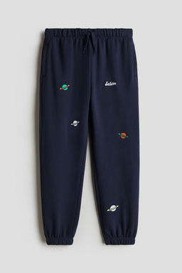 H&M - Boys Multi-Color Embroidery-Detail Cotton Joggers