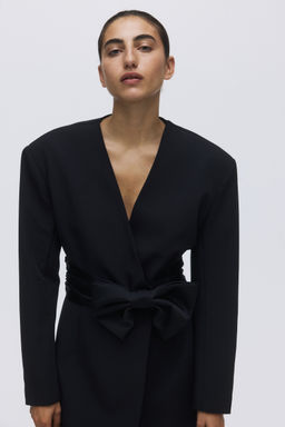 H&M - Women Black Bow-Detail Dress