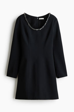 H&M - Women Black Rhinestone-Embellished Dress