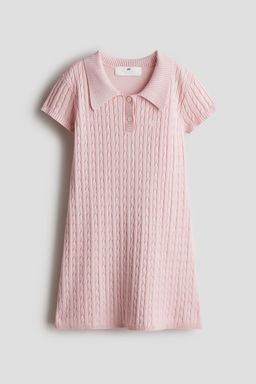 H&M - Girls Pink Cable-Knit Dress