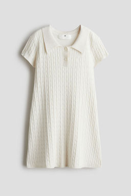 H&M - Girls White Cable-Knit Dress