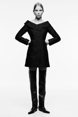 H&M - Women Black Double-Breasted Blazer Dress