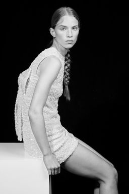 H&M - Women White Bow-Detail Sequined Dress