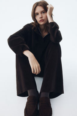 H&M - Women Brown Velour Pull-On Trousers