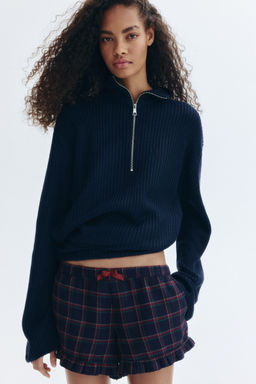 H&M - Women Blue Cotton Twill Shorts