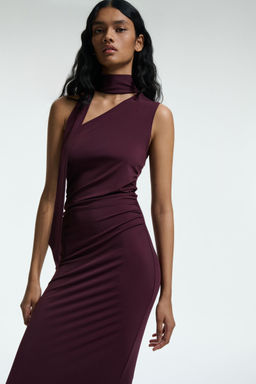 H&M - Women Red Draped One-Shoulder Dress