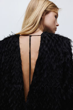 H&M - Women Black Fringed Dress