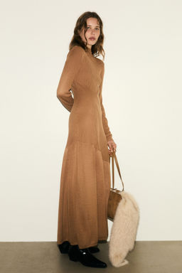 H&M - Women Beige Rib-Knit Dress