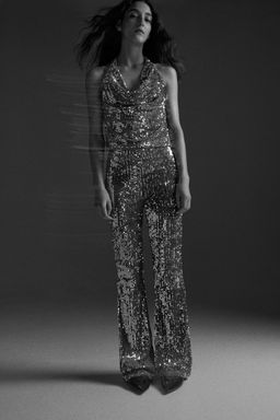 H&M - Women Silver Sequined Trousers