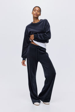 H&M - Women Blue Velour Trousers
