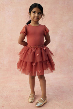 H&M - Girls Orange Appliqua D Tulle Skirt