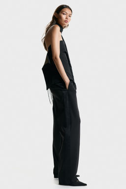H&M - Women Black Tuxedo Trousers