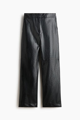 H&M - Women Black Coated Trousers