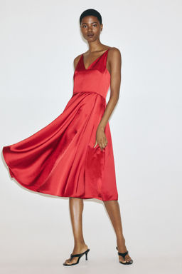 H&M - Women Red V-Neck Strappy Dress