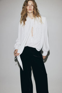 H&M - Women Black Velour Trousers