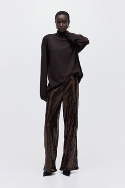H&M - Women Brown Sequined Trousers