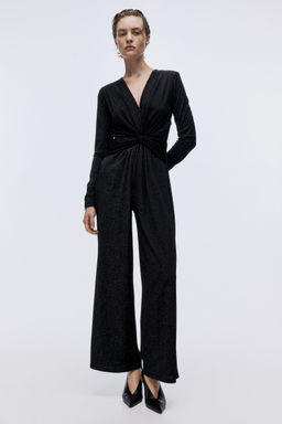 H&M - Women Black Glittery Jumpsuit