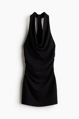 H&M - Women Black Draped Halterneck Dress