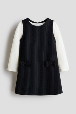 H&M - Girls Black 2-Piece Dress And Top Set