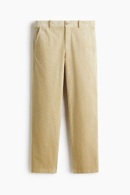 H&M - Men Beige Regular Fit Corduroy Trousers