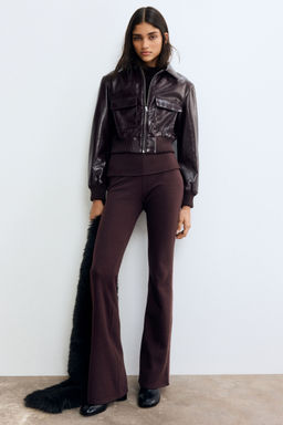 H&M - Women Red Flared Knitted Trousers