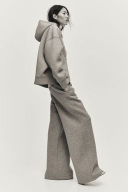 H&M - Women Grey Wide Scuba Trousers