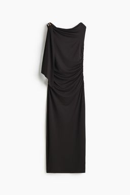 H&M - Women Black Draped One-Shoulder Dress
