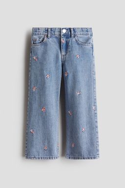 H&M - Girls Multi-Color Motif- Detail Wide Leg Jeans