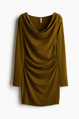 H&M - Women Green Cowl-Neck Jersey Dress