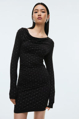 H&M - Women Black Embellished Mini Dress