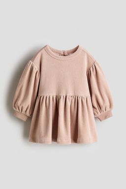 H&M - Girls Pink Cotton Velour Dress