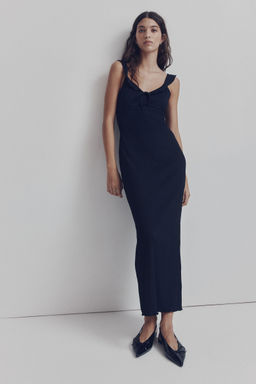 H&M - Women Black Textured Jersey Dress