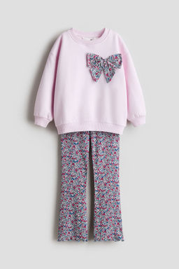 H&M - Girls Multi-Color 2-Piece Sweatshirt And Leggings Set
