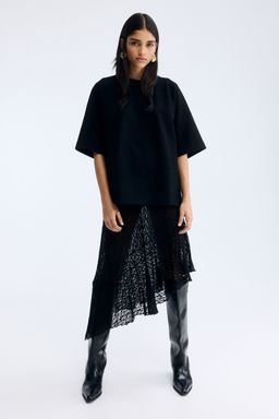 H&M - Women Black Asymmetric Lace Skirt