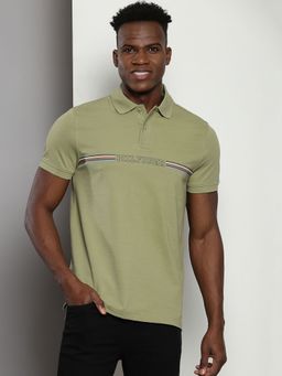 Tommy Hilfiger - Green Logo Regular Fit Cotton Polo T-Shirt