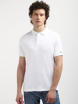 Tommy Hilfiger - White Solid Regular Fit Polo T-Shirt